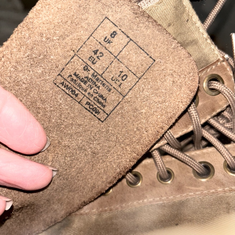 Dr. Martens Taupe Lace-Up Combat Boots - Picture 14 of 16